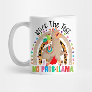 Rock The Test Don't Stress Just Do Your Best Llama Rainbow Mug